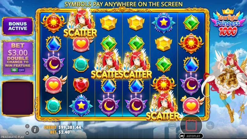 Starlight Princess 1000 Slot Scatters